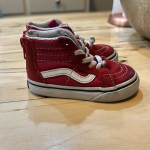Vans Toddler Size 5 Red Suede Sk8 Zip Hi Shoes